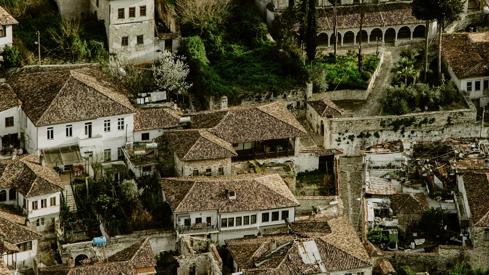 The Ottoman houses and rooftops of Berat