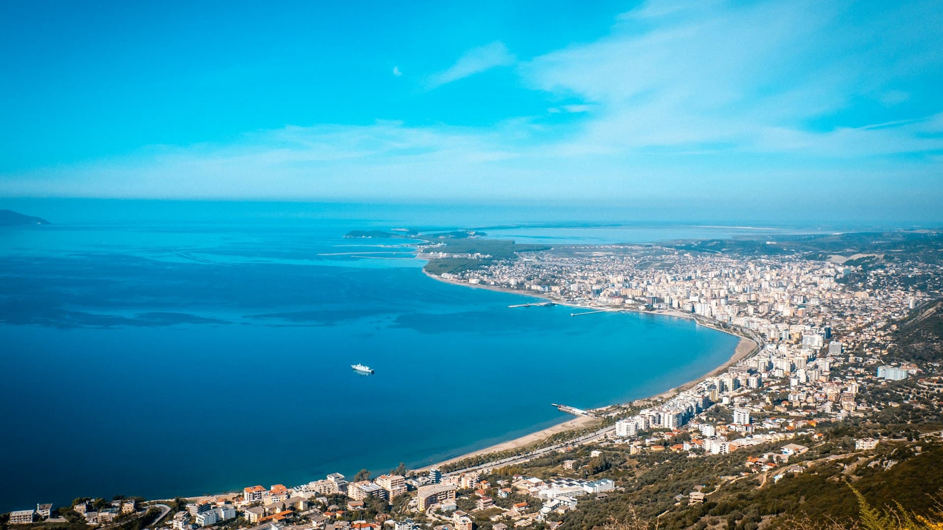 The coast at Vlore where the Adriatic meets the Ionian